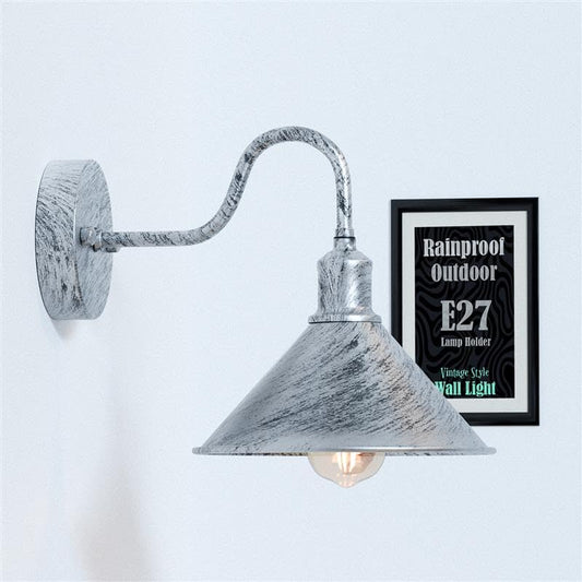 Vintage Swan Neck Galvanized Outdoor Wall Light ~6225