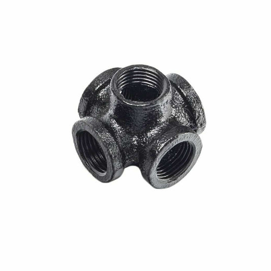5 Way ¾ inch BSP Malleable Iron Black Painted Pipe Light Fittings & Accessories - DIY~4513