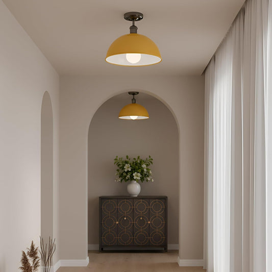 Vintage Flush Mount Ceiling Light - 30cm Metal Dome ~6694