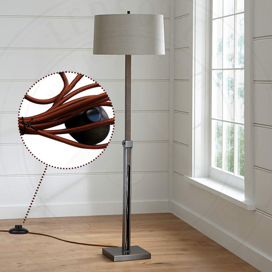 Lámpara colgante enchufable de tela flexible 4M con interruptor de pie de encendido y apagado ~6041