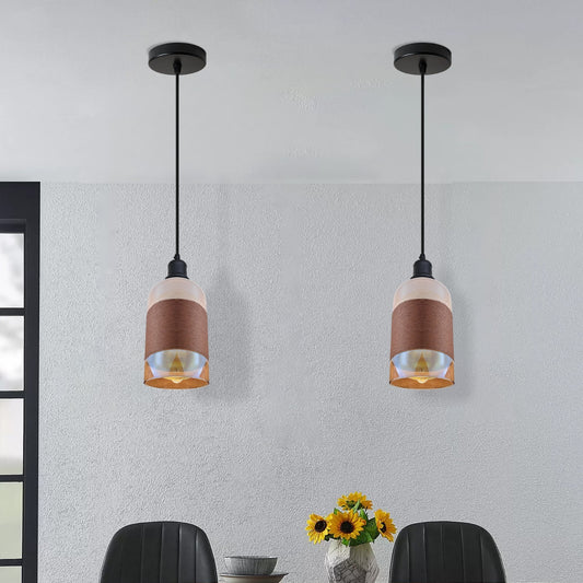 Industrial Ceiling Light Fitting | Retro Pendant Glass Shade E27 ~6426