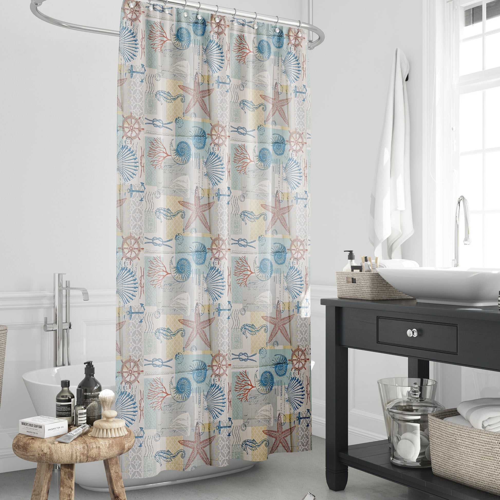 Bathroom sets with shower curtain