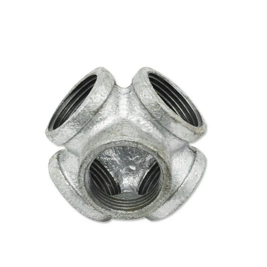 Accesorios de iluminación para tubería de hierro maleable galvanizado de 5 vías y ¾ de pulgada BSP ~4517