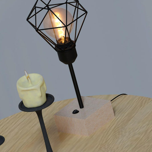 Wooden Table Lamp Base Only with On/Off ~6581