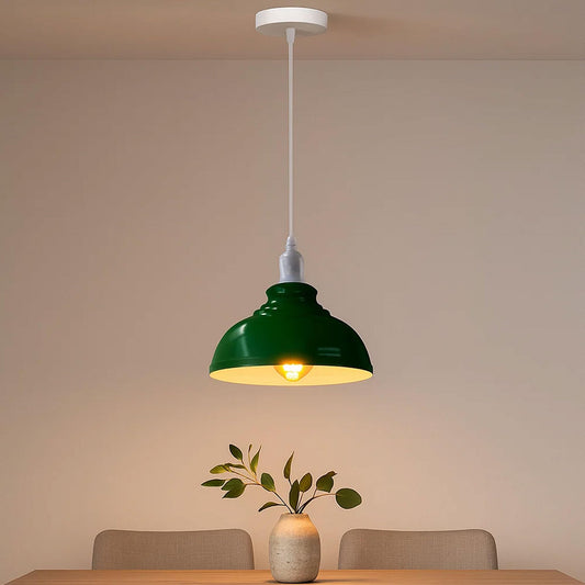 E27 Enamel Barn Dome Ceiling Pendant Vintage Kitchen Lights ~6903