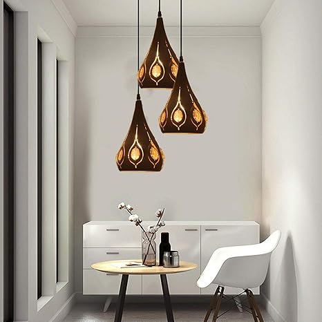 Industrial Black Cage Pendant Light E27 Vintage Ceiling Set~2167