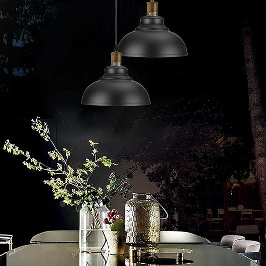 Lámpara colgante de techo retro de metal negro, fácil de instalar, ~2089
