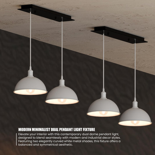 Vintage Industrial 2-Head Dome Pendant Light | Adjustable ~6145