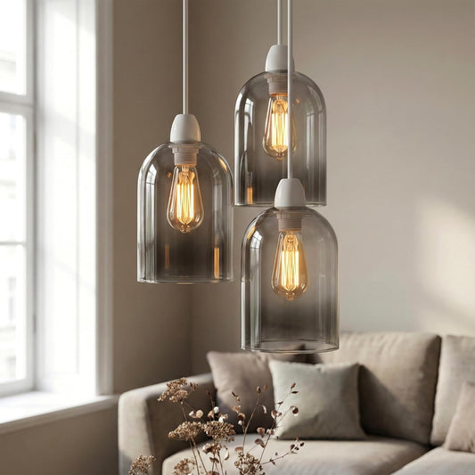 Smoked Glass Light Shades Replacement Easy Fit ~6679