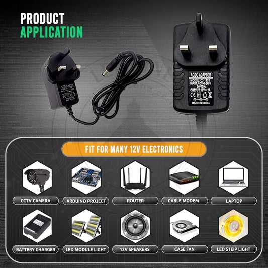Universal Regulated Power Adapters_AC 100-240V to DC 12W 1A~2366