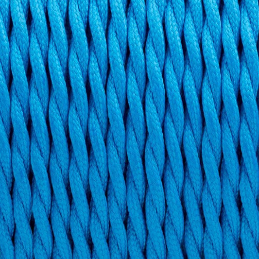 Blue 2 Core Twisted Vintage Braided Fabric Cable–0.75mm~1762