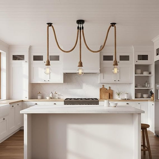 Vintage Hemp Rope Spider Pendant Light Multi-Head E27~ 3705