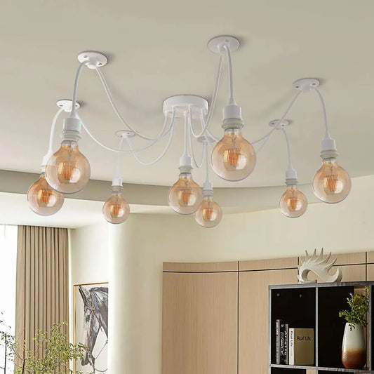 8 way spider Light E27 Pendant Light adjustable cable with swag hook for Kitchen Island Living Room Bedroom Bar Decor-Application image