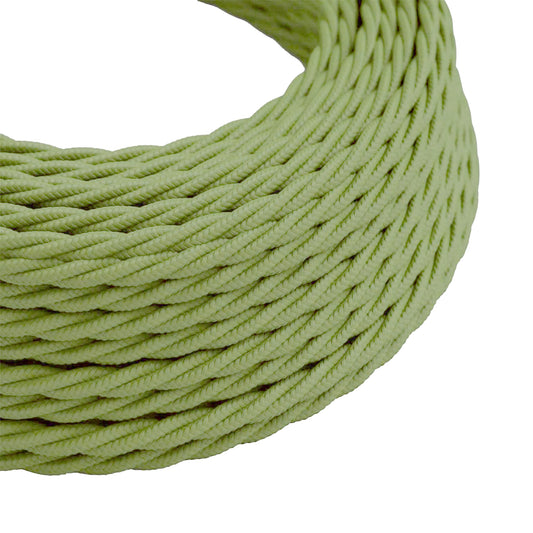 10m Army Green 2 Core Twisted Electric Fabric 0.75mm Cable~4751