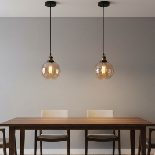 Vintage Glass Pendant Light Globe ~6605