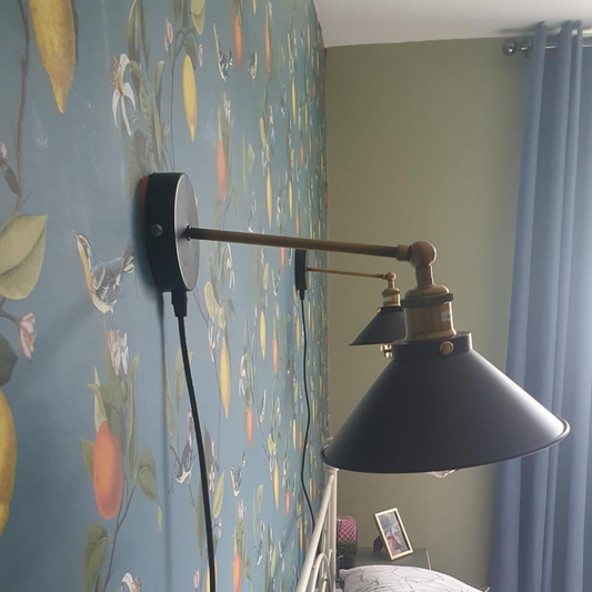 Pair Of Plug In 2m Wall Light For Living Room With Dimmer ~6761