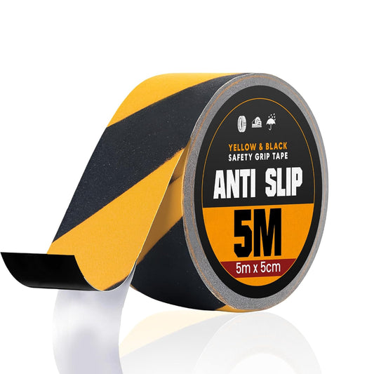 Anti Slip Tape Non Slip Grip Safety Hazard Stair Floor High Traction Strips Heavy Duty Yellow Black Self Adhesive Waterproof Outdoor Industrial Ramps Decking Walkways Steps Wood Concrete Metal Ladders High Visibility Weatherproof UV Resistant Durable Easy Apply Peel Stick Strong No Residue Warehouse Home Office Commercial Public