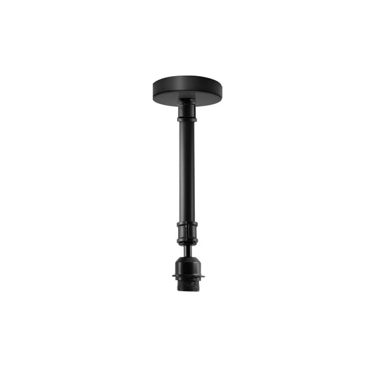 Industrial Ceiling E27 Holder Black Light Fitting Semi Flush Pipe Vintage Lighting ~5462