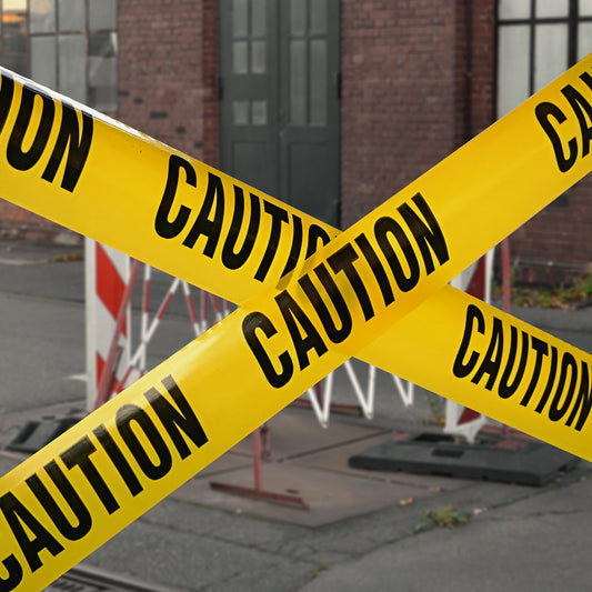 Cinta de precaución amarilla impresa transparente, advertencia de peligro, cinta no adhesiva ~5192