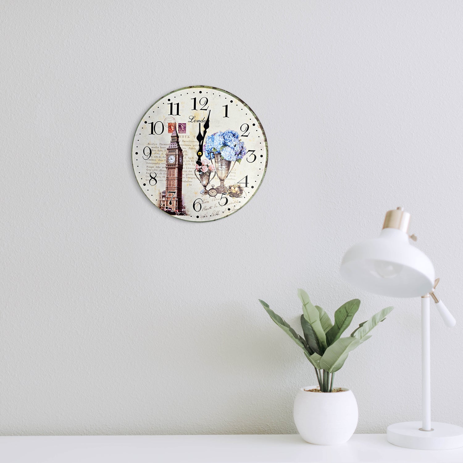 londen clock painted wall clock
