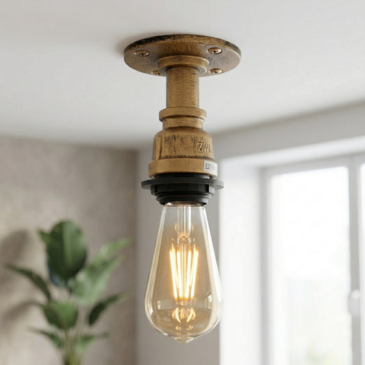 E27 Steampunk Flush Mount Pipe Ceiling Light ~6547