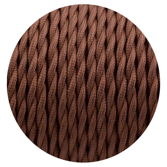 Vintage Brown 3 Core Twisted Fabric Cable –0.75mm Flex~3192