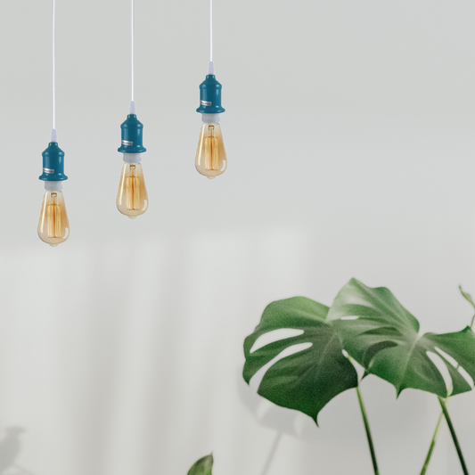 Cyaanblauwe hanglampfitting E27 hanglamp ~5967