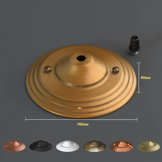 140 mm enkelvoudige uitlaat, metalen plafondrozet met frontfitting~1452