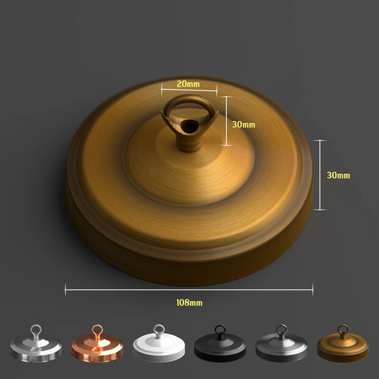 Plafondrozet met haakplaat en lichtfitting, diameter 108 mm, kroonluchter ~ 1473