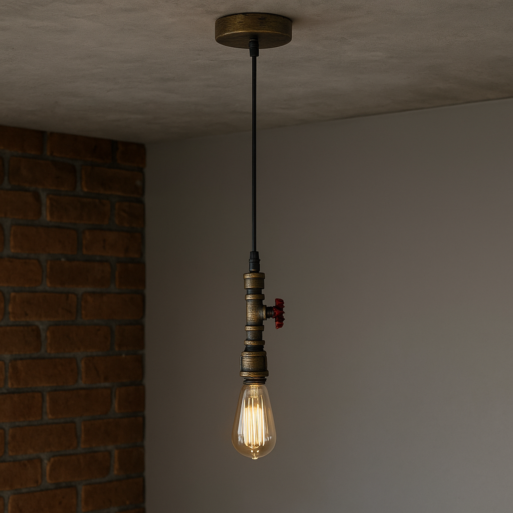 LEDSone Steampunk Water Pipe 5 Head Pendant Light Fitting E27 Holder With Hanging Light Set Retro Lamp Indoor Lighting For Fitting Pipe Fixture - View #10