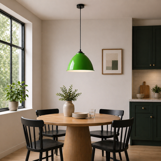 Green Metal E27 Pendant Light Easy Fit ~6783