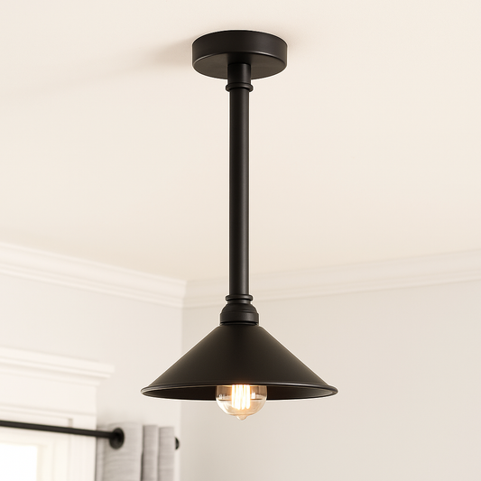 Vintage Cone Shade Long ceiling pipe lights ~5463