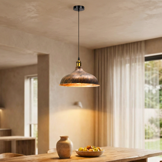 Copper Industrial Vintage edison filament lamps pendant~1953