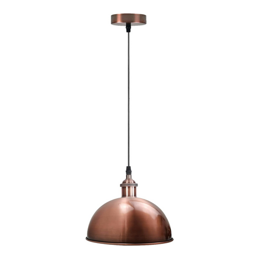 copper metallic pendant lamp Copper alloy indoor hanging lamp Stylish copper dome ceiling fixture Modern copper pendant chandelier Ceiling-mounted copper pendant light