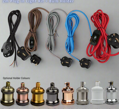 Plug In Pendant Light | 2m Fabric Cable & Dimmer~1611