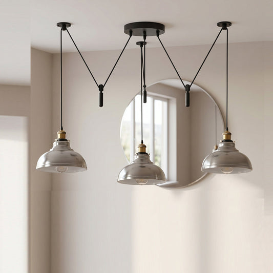 3 Drop Spider Pendant Light E27 Industrial Multi Cable LEDSone~6400