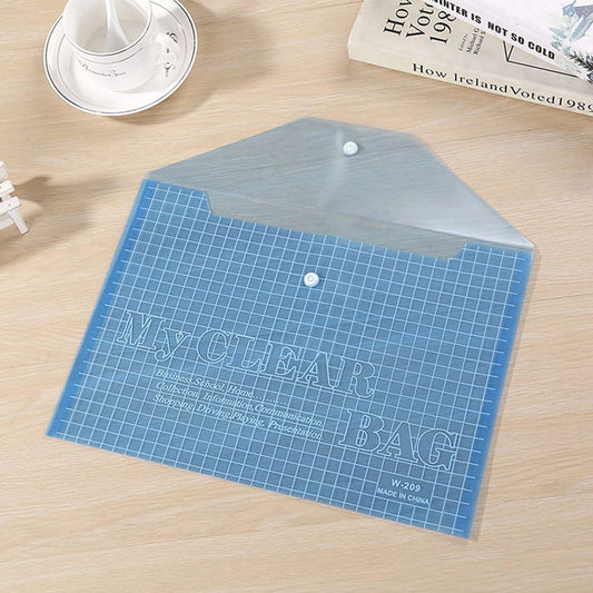 Plastic Waterproof Document Holder File Snap Button Closure Bag ~5282