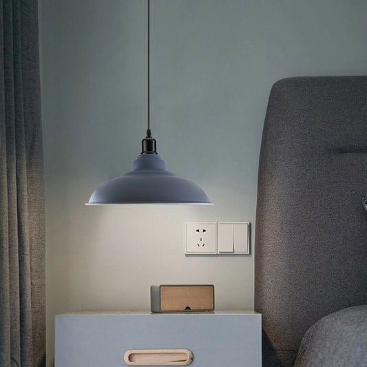 Grey Colour Gloss Modern Metal Indoor Home Light Lampshade~1086