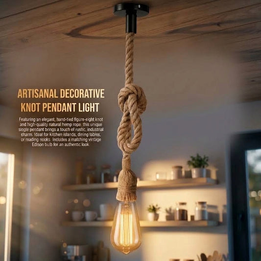 Verstelbare E27 plafondlamp van henneptouw~5591