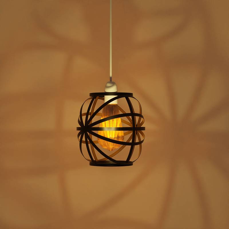Modern Black metal Wire Cage lamp shade-App 5