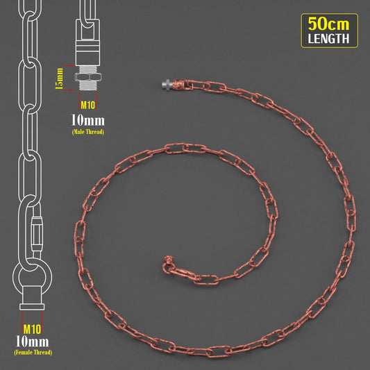 Lámpara de techo colgante rústica roja con cadena extensible ~1051