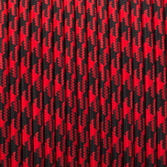 Cable flexible de tela trenzada vintage de 2 núcleos, color rojo y negro, 0,75 mm ~ 4892