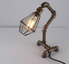 Steampunk Water Pipe Desk Lamp Retro Plugin Lighting ~6091