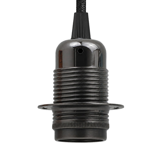 E27 Black Vintage Threaded Industrial Lamp Holder~2970