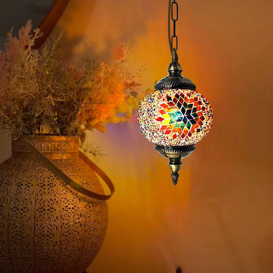 Turkish Mosaic tiles Glass Pendant Light fixture Globe shape-Application 2