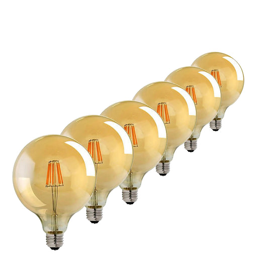 6 pack G125 E27 8W Dimmable Globe Vintage LED Retro Light Bulb~4164