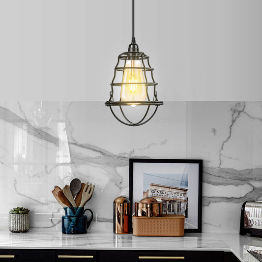 Black Modern Retro Wire Frame Ceiling Wire Cage Lampshade ~2187