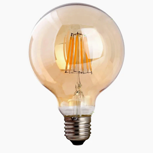 Bombilla LED vintage de filamento E27 G95 de 8 W, globo, vidrio ámbar, rosca ~3249