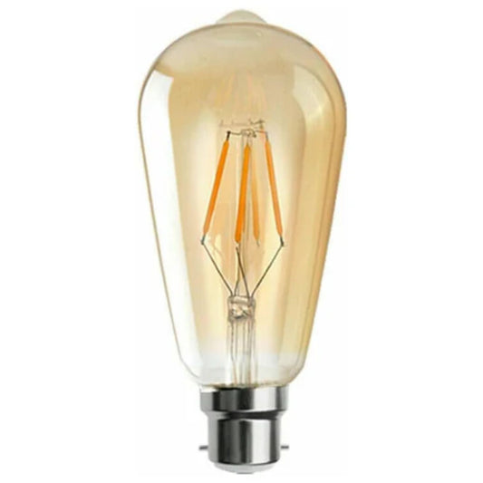 Bombilla LED vintage tipo bayoneta ST64, 4 W/8 W, B22, regulable, tipo jaula de ardilla, ~3209
