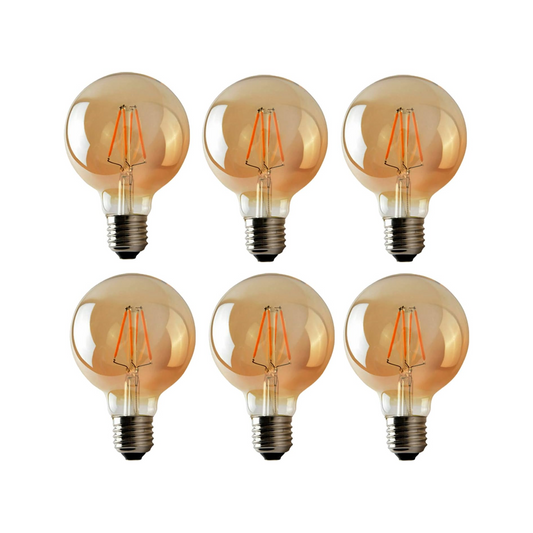 6 Pack G95 Bulb E27 4W LED Globe Vintage LED Retro Light Bulbs~4167